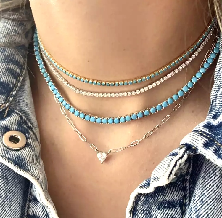 Turquoise Tennis Necklace-Turquoise Tennis Necklace