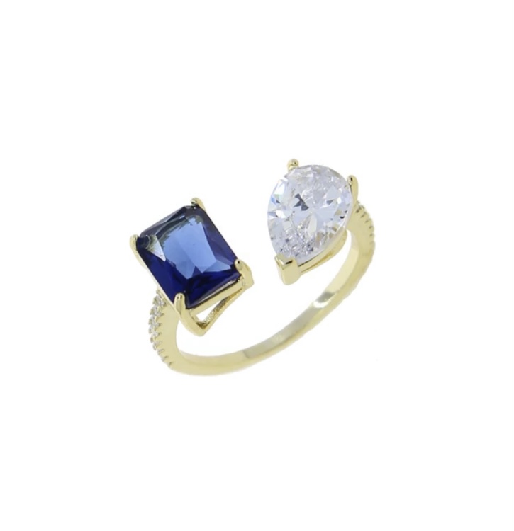 Toi et Moi Sapphire and Crystal Ring-