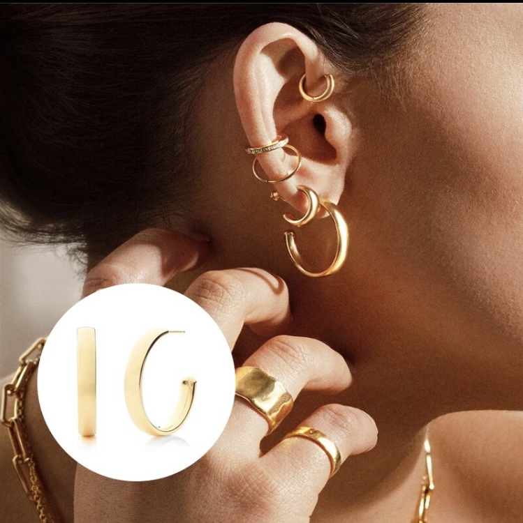 Classic Gold Hoop Earrings-Gold hoops jewelry fashion earrings 