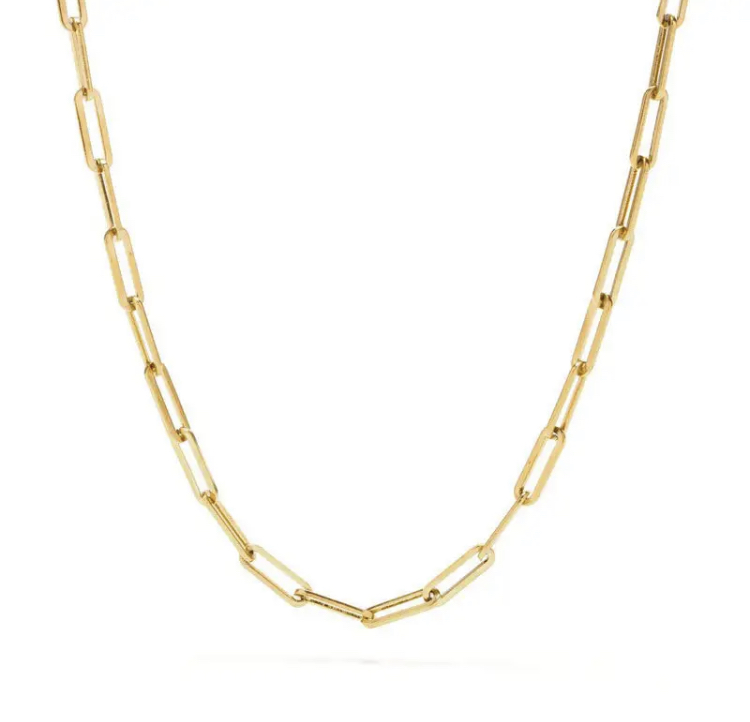 Gold Paperclip Chain 18” Long-Gold paperclip chain 18 long