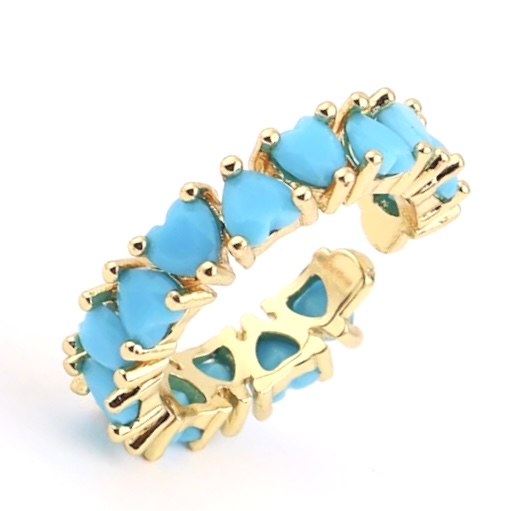 Turquoise Heart Eternity Ring-Turquoise Heart Eternity Ring