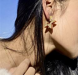 Gold Rock Star Earrings-Gold Rock Star Earrings