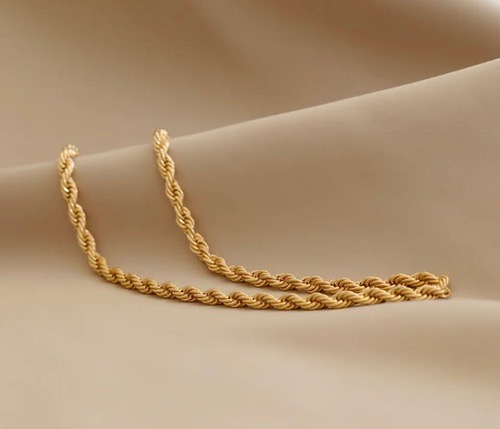 Gold Rope Chain Necklace - 18 inches-Gold Rope Chain Necklace - 18 inches