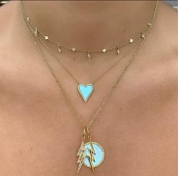 Gold Pavé Turquoise Heart Necklace-Gold Pav Turquoise Heart Necklace