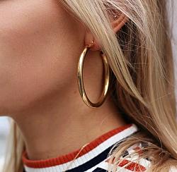 Gold Large 2” Hoop Earrings-Gold Large 2 Hoop Earrings