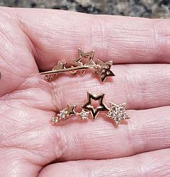 Gold Pavé Star Earring Crawler-Gold Pav Star Earring Crawler